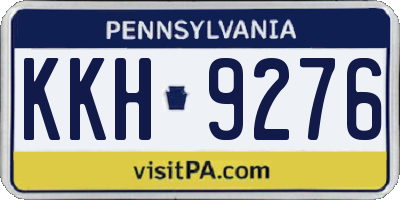 PA license plate KKH9276