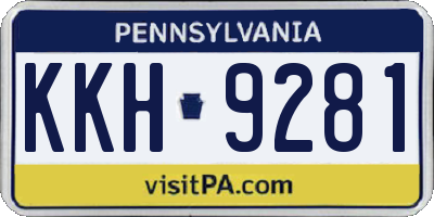 PA license plate KKH9281