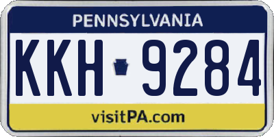 PA license plate KKH9284