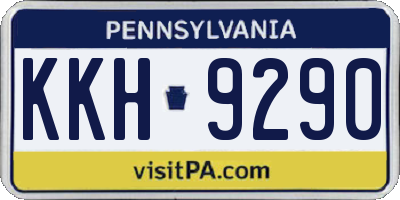 PA license plate KKH9290