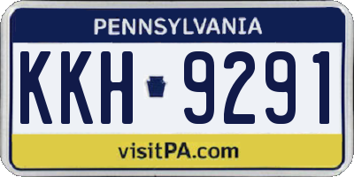 PA license plate KKH9291