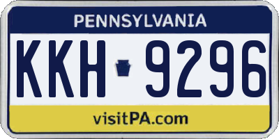 PA license plate KKH9296