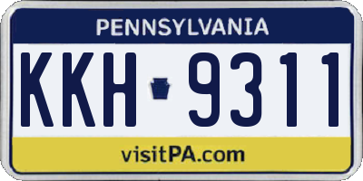 PA license plate KKH9311
