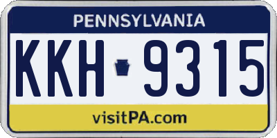 PA license plate KKH9315