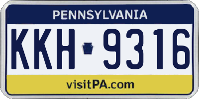PA license plate KKH9316