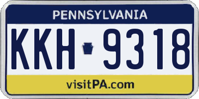 PA license plate KKH9318