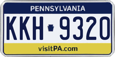 PA license plate KKH9320