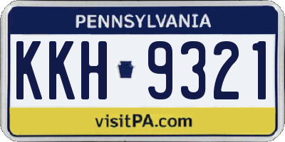 PA license plate KKH9321