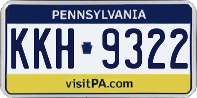 PA license plate KKH9322