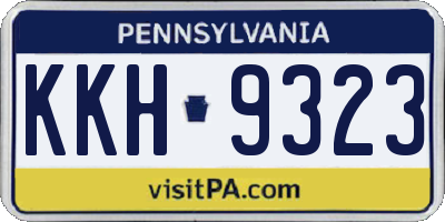 PA license plate KKH9323