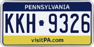 PA license plate KKH9326