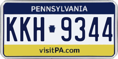 PA license plate KKH9344