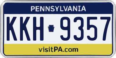 PA license plate KKH9357