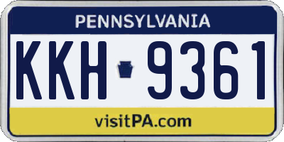 PA license plate KKH9361