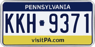 PA license plate KKH9371