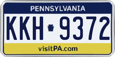 PA license plate KKH9372