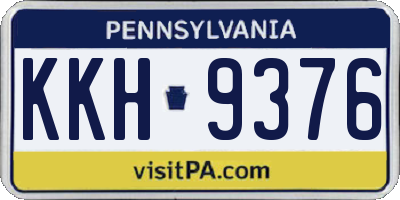 PA license plate KKH9376