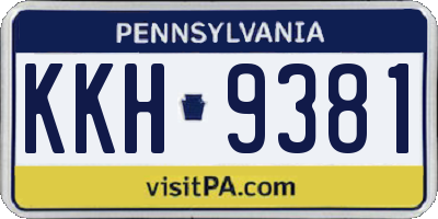 PA license plate KKH9381