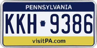 PA license plate KKH9386