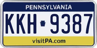 PA license plate KKH9387