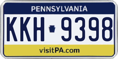 PA license plate KKH9398