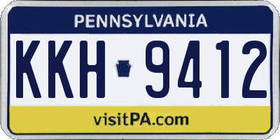 PA license plate KKH9412