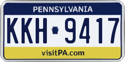 PA license plate KKH9417