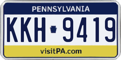 PA license plate KKH9419