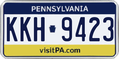 PA license plate KKH9423