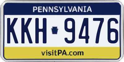PA license plate KKH9476