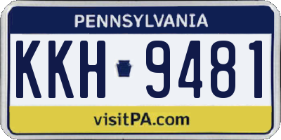 PA license plate KKH9481