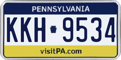 PA license plate KKH9534