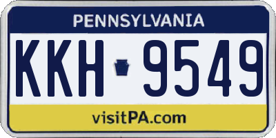 PA license plate KKH9549