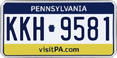 PA license plate KKH9581