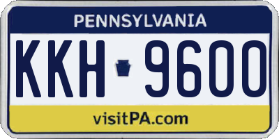 PA license plate KKH9600