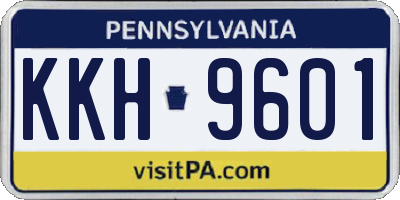 PA license plate KKH9601