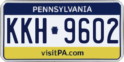 PA license plate KKH9602