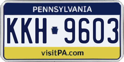 PA license plate KKH9603