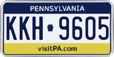 PA license plate KKH9605