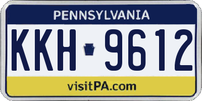 PA license plate KKH9612
