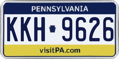 PA license plate KKH9626