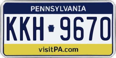 PA license plate KKH9670