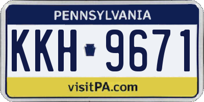 PA license plate KKH9671