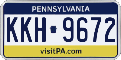 PA license plate KKH9672