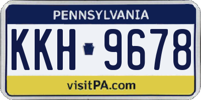 PA license plate KKH9678