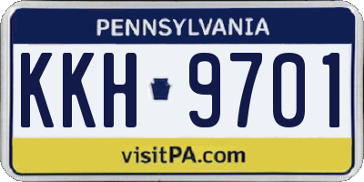 PA license plate KKH9701
