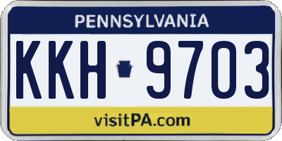 PA license plate KKH9703