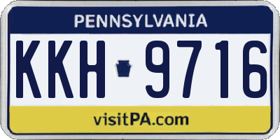 PA license plate KKH9716