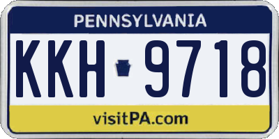 PA license plate KKH9718