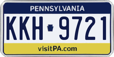 PA license plate KKH9721